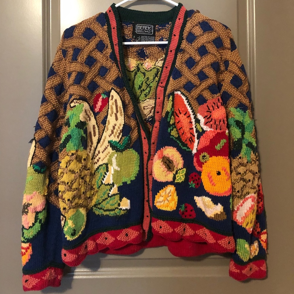 Hand Knit Cotton Fruit Berek Sweater